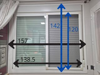 Ventana corredera 157x142cm, con persiana y mosqui