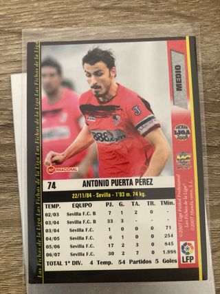 Cromo Antonio Puerta Sevilla F.C.