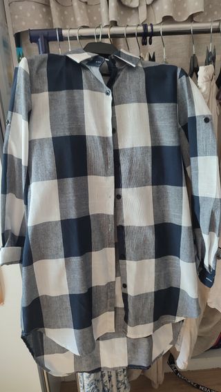Camicia a quadri blu e bianca tg M