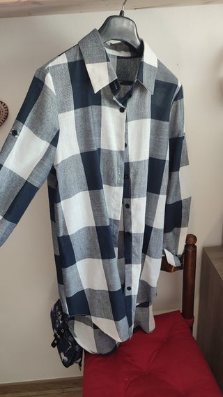 Camicia a quadri blu e bianca tg M