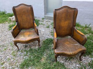 2 Sillones ingleses de cuero