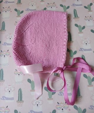 Capota bebé tejida a mano talla 12 meses