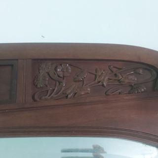Espejo Art Decó madera. A juego armario ropero.