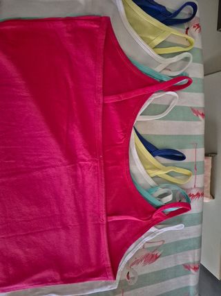6 Canotte Colorate Spalline Sottili