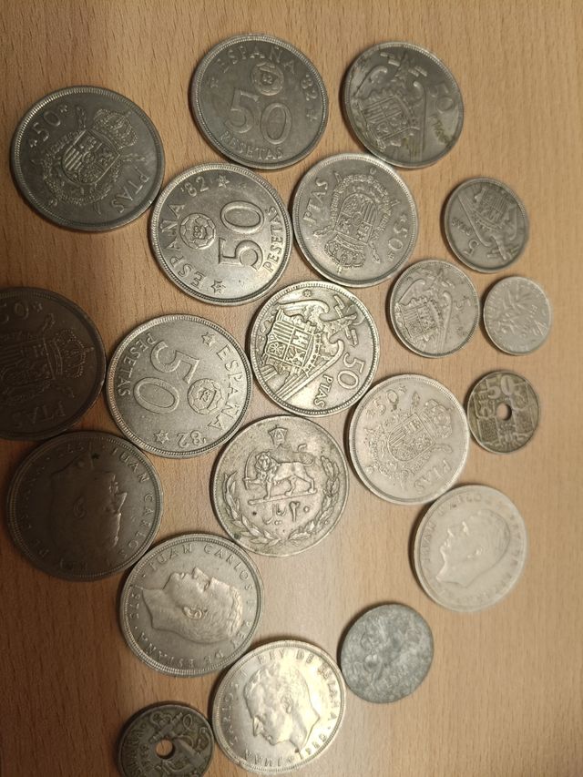 Lote Monedas España 50 Ptas Y 5 Ptas, 1 Ptas