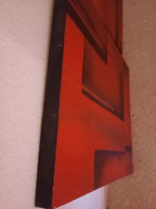 2 Quadri astratti ad olio rosso-nero