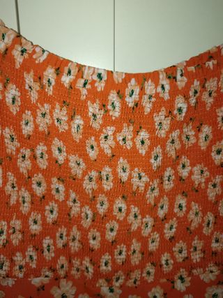 Vestido flores - Naranja y blanco