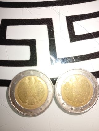 2 monedas 2€ Alemania águila error