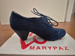Botines Mary Paz azul - tacón
