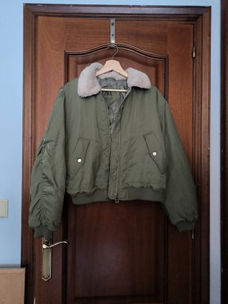 Cazadora bomber Zara - Verde - Talla 13-14