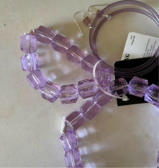 Collar, pulsera y pendientes Mango - Morado