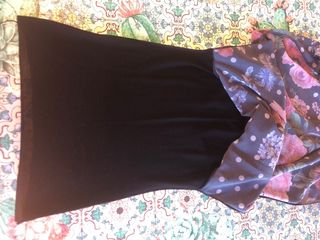 Blusa fiori neri - Smanicata
