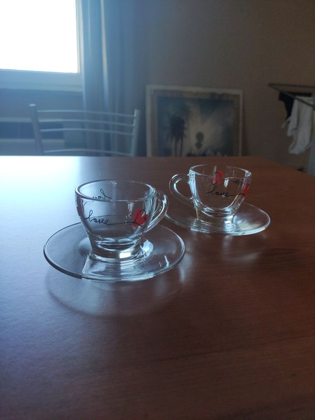 2 Tazzine caffè vetro - Love