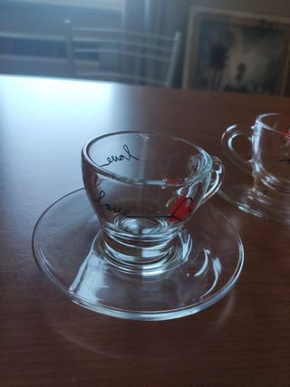 2 Tazzine caffè vetro - Love