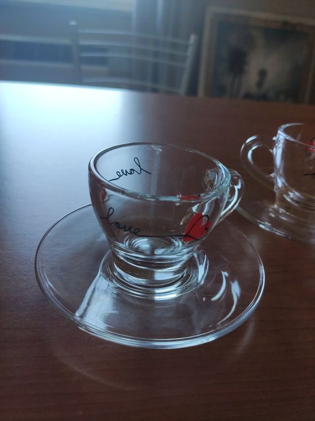 2 Tazzine caffè vetro - Love