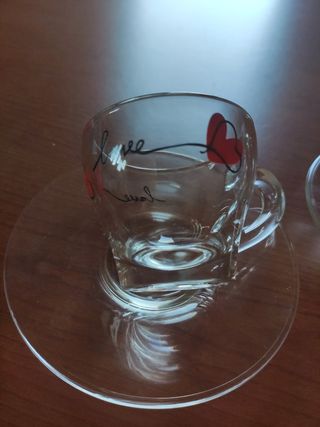 2 Tazzine caffè vetro - Love