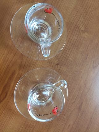 2 Tazzine caffè vetro - Love