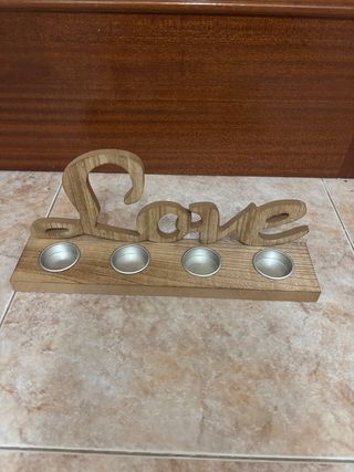Portavelas decorativo LOVE