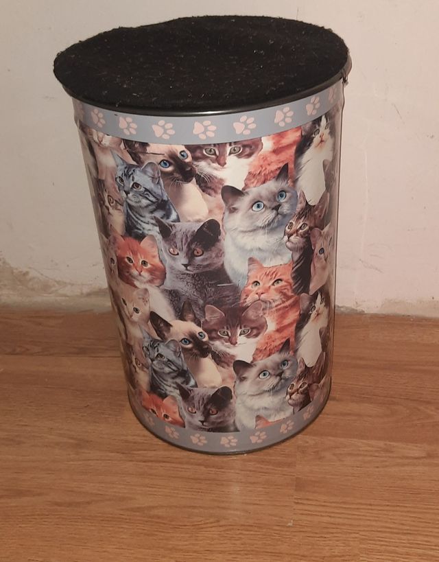 Bidone portaoggetti gatti vintage