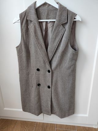 Chaleco invierno beige-marrón