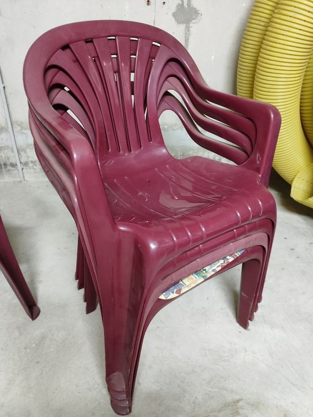 Sillas plástico jardín - rojas