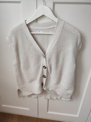 Chaleco blanco punto - Talla L