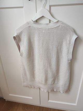 Chaleco blanco punto - Talla L