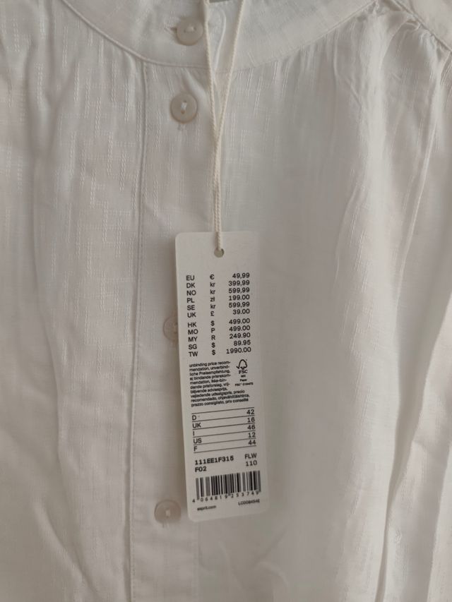 Camisa Esprit blanca - Talla XL