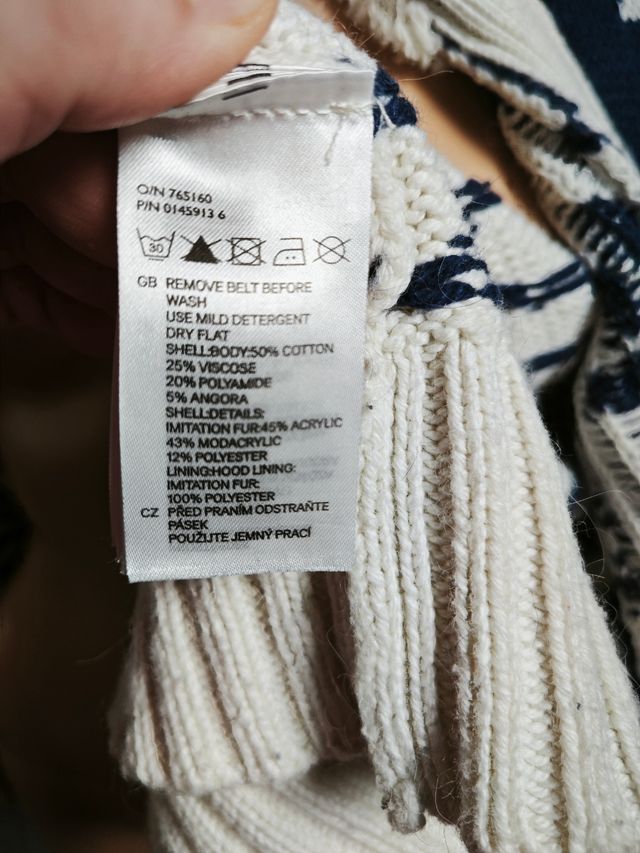 Cárdigan vintage H&M L.O.G.G. estampado nórdico XL