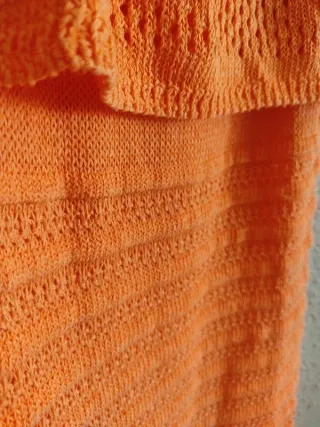 Vestido crochet largo naranja