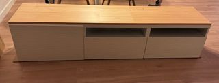 Mueble TV salón - blanco y marrón