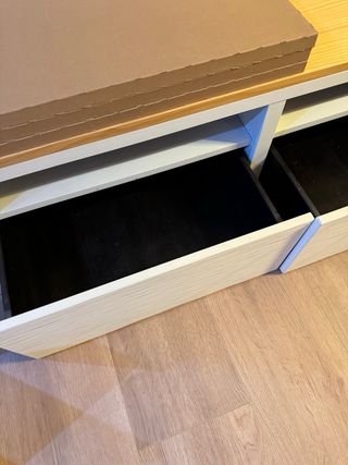 Mueble TV salón - blanco y marrón