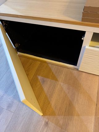Mueble TV salón - blanco y marrón