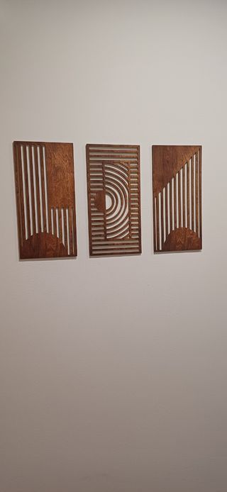 Tríptico decorativo madera