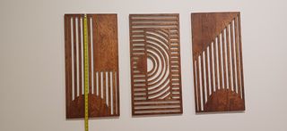 Tríptico decorativo madera
