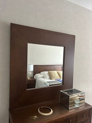 Espejo madera maciza - 1 ud.