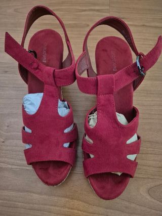 Sandalias rojas tacón - Zapatos