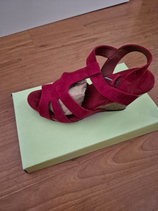 Sandalias rojas tacón - Zapatos