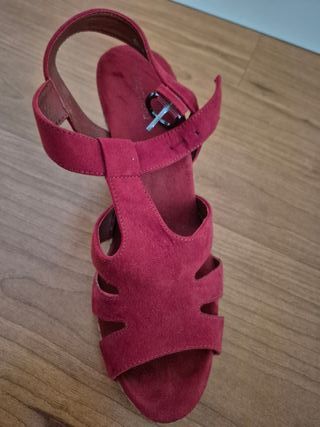 Sandalias rojas tacón - Zapatos