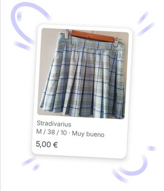 Falda plisada azul y amarilla