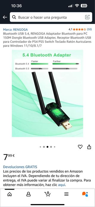 Adaptador Bluetooth RENGOGA 5.4