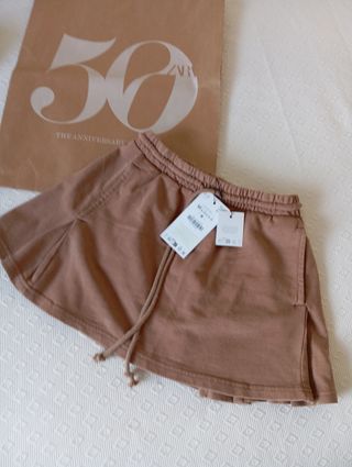 Minifalda marrón Zara - M