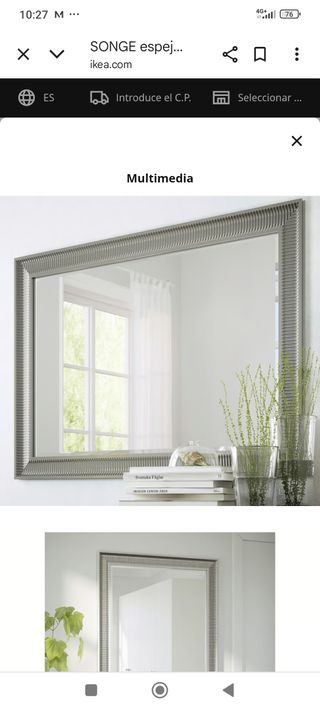 Espejo SONGE Ikea - plateado