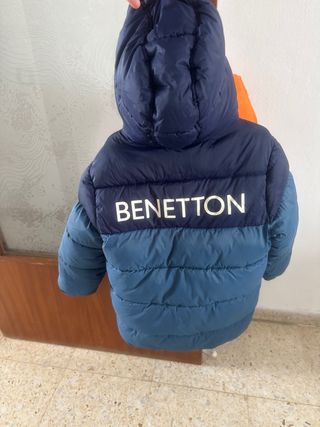 Abrigo Benetton niño - Azul marino y verde azulado