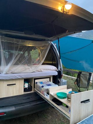 Mueble camper para furgoneta con colchón 180x120cm