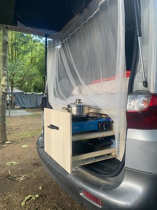 Mueble camper para furgoneta con colchón 180x120cm