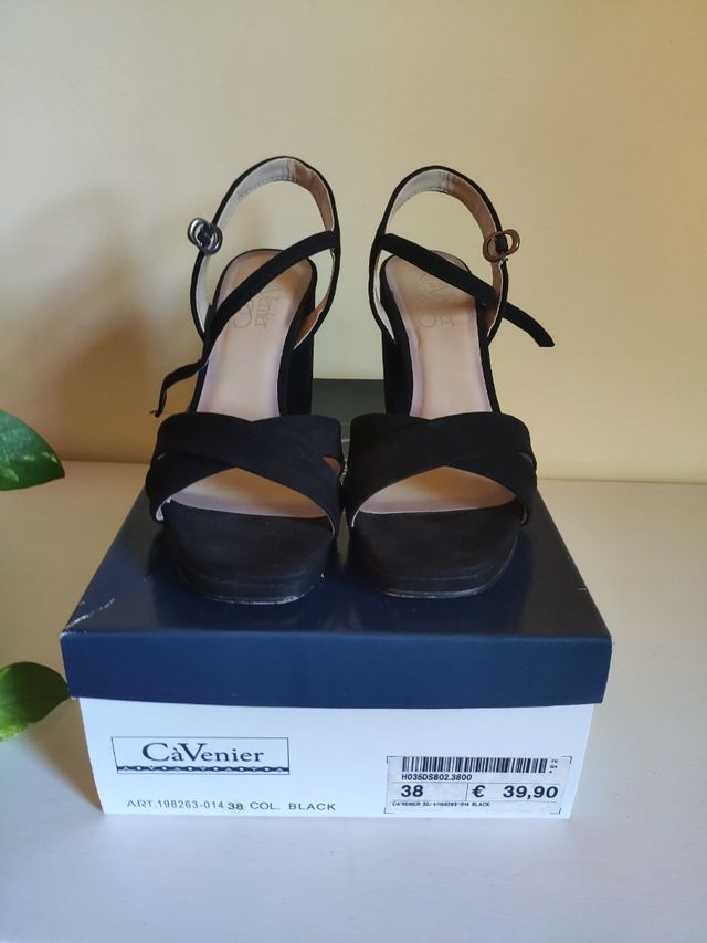 Sandali neri tacco 10 - n.38