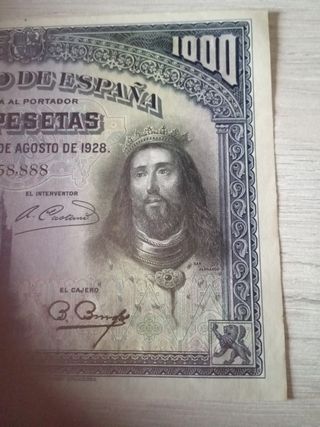 Billete 1000 Pesetas España 1928