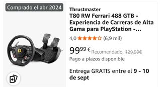 Volante Thrustmaster Ferrari 488 T80