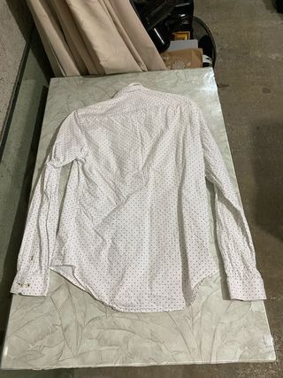 Camisa lunares hombre blanco-azul